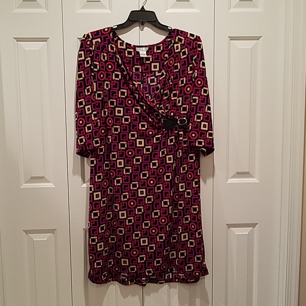 Robbie Bee geometric pattern dress. Size 2x